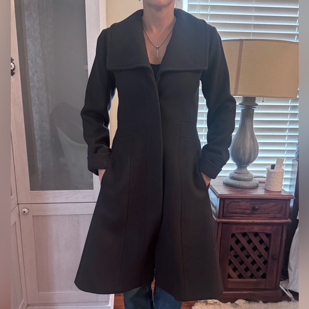 Reiss Navy Tailored Wool Angel Coat XS - Picture 7 of 11